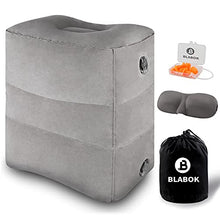 Load image into Gallery viewer, Inflatable Travel Foot Rest Pillow,Toddler &amp; Kids Airplane Bed,Airplane Foot Rest for Kids and Adults,Adjustable Height Foot Pillow, Inflatable Foot Rest for Airplane Travel, Car,Train,Office (Grey)
