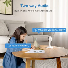Load image into Gallery viewer, Indoor Security Camera, 1080P HD 2.4GHz WiFi Plug-in Smart Camera for Home Security, Baby/Dog/Pet/Nanny Camera Monitor with Motion Detection Night Vision Two-Way Audio, Compatible with Alexa, 2-Pack
