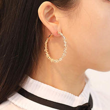 Load image into Gallery viewer, 14K Gold Plating Exaggerated Fashion Irregular Thorn Shape Big Circle Earrings with S925 Silver Needle for Girl/Boys Gifts Valentines/Birthday/ Anniversary / Mother’s Day
