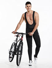 Load image into Gallery viewer, BALEAF Men's Thermal Cycling Bib Tights 3D Padded Pants Long Bike Winter Gear Cold Weather Fleece Lined Leggings Black Size L

