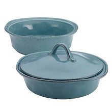 Load image into Gallery viewer, Rachael Ray Cucina Casserole Dish Set with Lid, 3 Piece, Agave Blue

