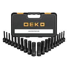 Load image into Gallery viewer, DEKOPRO 1/2&quot; Drive Master Impact Hex Bit Set, Hex Driver,20Piece, Cr-Mo Steel, SAE/Metric, 1/4&quot; - 3/4&quot;, 6mm - 19mm, Meets ANSI Standards, Dual Size Markings, Heavy Duty Storage Case
