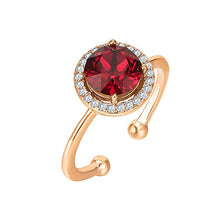Load image into Gallery viewer, Swarovski Crystal 14K Rose Gold Plated Birthstone Rings | Rose Gold Rings for Women | Ruby Ring

