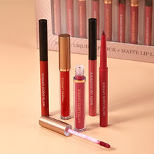Load image into Gallery viewer, BestLand 12Pcs Matte Liquid Lipstick + Lip Liner Pens Set, One Step Lips Makeup Sets Pigment Velvety Nude Lip Stain Waterproof Long Wear Lip Gloss Make up Gift Set (Set B)
