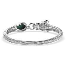 Load image into Gallery viewer, Shop LC Green Malachite Elephant Snaffle Link Bangle Bracelet For Women Animal Jewelry Gifts Stainless Steel Size 7.25" Birthday Gifts
