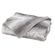 Load image into Gallery viewer, Sunbeam Faux Fur Throw Heated Blanket, White and Grey

