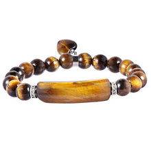 Load image into Gallery viewer, TUMBEELLUWA Healing Stone Bracelet 8mm Beads Chakra Crystal Energy Heart Charm Bracelet Handmade Jewelry for Women, Tiger's Eye
