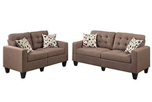 Load image into Gallery viewer, Poundex F6904 Bobkona Windsor Linen-Like 2 Piece Sofa and Loveseat Set, Light coffee
