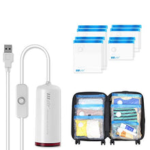 Load image into Gallery viewer, VMSTR Travel Vacuum Storage Bags with USB Electric Pump, Medium Small Space Saver Bags for Travel (8 PCS)
