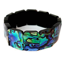 Load image into Gallery viewer, Swimmi Natural Abalone Shell Stretch Cuff Bracelet 6 to 8 inch Stretchable Handmade Women Jewelry DA492-BB Rainbow
