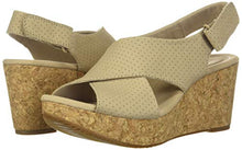 Load image into Gallery viewer, Clarks Women's Annadel Parker Wedge Sandal, Sand Suede, 9.0 M US
