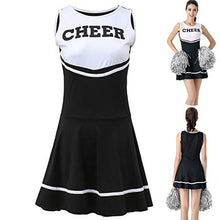 Load image into Gallery viewer, ThreeH Cheerleader Costume Fancy Dress Women's Musical Uniform Cheerleading Outfit One Size NO Pom-Pom,Black

