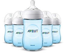 Load image into Gallery viewer, Philips Avent Natural Baby Bottle, Blue, 9oz, 5pk, SCF013/59
