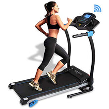 Load image into Gallery viewer, SereneLife Smart Digital Folding Treadmill - Electric Foldable Exercise Fitness Machine, Large Running Surface, 3 Incline Settings, 16 Preset Program, Sports App for Running &amp; Walking (SLFTRD25)
