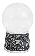 Load image into Gallery viewer, Ebros Wicca Sacred Moon Ouija Spirit Trance Board Evil Eye Pedestal Figurine with Blue and White LED Scrying Glass Gazing Ball Orb Fused with Scroll Lace Planchette Symbol
