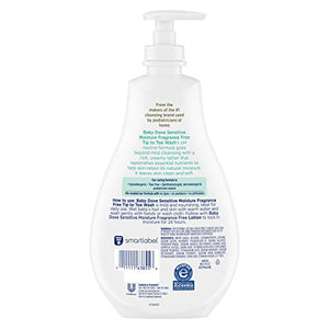 Baby Dove Tip to Toe Baby Wash Sensitive Moisture 20 oz for Sensitive Skin Washes Away Bacteria, Fragrance-Free Baby Wash