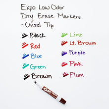 Load image into Gallery viewer, Expo Low Odor Dry Erase Marker, Chisel Tip Markers, Whiteboard Markers, Black, 36 Count
