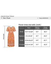 Load image into Gallery viewer, Arach&amp;Cloz Women's Boho Tie Neck Printed Short Sleeve Floral Summer Loose Tassels Casual Midi Dress with Pockets (Floral01,S)
