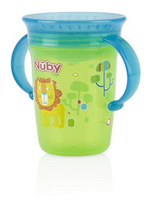 Nuby 1pk No Spill 2-Handle 360 Degree Printed Wonder Cup - Colors May Vary