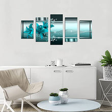 Load image into Gallery viewer, poetart Wall Decor for Bedroom, Wall Decor Living Room, Teal Flower Picture Canvas Print Wall Art Bedroom
