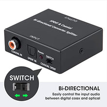 Load image into Gallery viewer, Optical-to-Coaxial OR Coaxial-to-Optical Digital Audio Converter, ROOFULL Bi-Directional Digital Coaxial to/from Optical Toslink SPDIF Audio Converter/Adapter/Repeater
