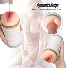 Load image into Gallery viewer, Double-Ended 3D Delûxe P'ôçkêt P'ûššy for Pleasure Male Mâštùrbätɔr Cup for Men Tight Hands Free Games Flešh LîghtŠex Tõy Pënispumps Easy to Use and Carry,Easy to Clean(White)
