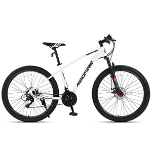 Redfire Womens Mountain Bike, 27.5 Inch Wheels, 21-Speed Shimano Drivetrain, 15-Inch Aluminum Frame, Double Disc Brake, Lock Out Suspension Fork,Bicycle for Adult and Men, MTB Bike White Color
