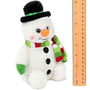 Bearington Snowball Plush Stuffed Animal Snowman, 7 inches