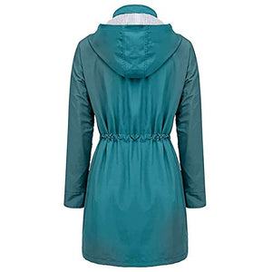 Long Coats for Women Outdoor Sportswear Jacket Waterproof Windproof Rain Jackets Hooded Raincoat Windbreaker(#05,4X-Large)