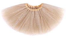 Load image into Gallery viewer, Simplicity Tutu for Girls 4 Layers Tulle Tutu Skirt with Sequins Kids Gold Tutu Girls Tutu, Golden, 2-8 Years
