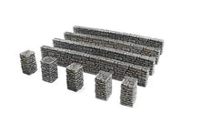 Load image into Gallery viewer, War World Gaming World at War Stone Wall and Pillar Sections Large Set – 28mm WW2 Normandy Wargame Terrain Model Diorama
