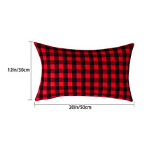 Load image into Gallery viewer, GeetuBerry Handcrafted Farmhouse Throw Pillow Covers for Sofa Couch Bedroom Outdoor Patio Fall Home Decor|Thanksgiving, Christmas, Holidays|Country Decor(Buffalo Plaid - Red n Blk Set of 2, 12 x 20)
