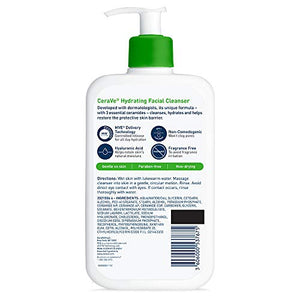 CeraVe Hydrating Facial Cleanser | Moisturizing Non-Foaming Face Wash with Hyaluronic Acid, Ceramides and Glycerin | 16 Fluid Ounce