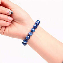 Load image into Gallery viewer, Natural AAA Blue Kyanite Bracelet Stretch Bracelet | 7-7.5” Length Blue Kyanite Bracelet Gemstone Bracelet | Unisex Bracelet | 10mm Round Shape Beads| Men Beaded Bracelet
