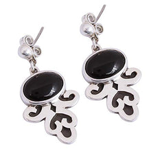 Load image into Gallery viewer, NOVICA Obsidian .925 Sterling Silver Dangle Earrings, Sophisticated Mystique&#39;
