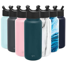 Load image into Gallery viewer, Simple Modern Insulated Water Bottle with Straw Lid 1 Liter Reusable Wide Mouth Stainless Steel Flask Thermos, 32oz, Riptide
