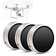 Load image into Gallery viewer, LENSKINS 3 Pack ND4/ND8/ND16 Camera Lens Filter for DJI Phantom 4 Pro/Pro+/Advance, AGC Optics, Weather-Sealed, Multi-Resistant Coated Neutral Density Filter

