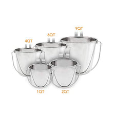 Load image into Gallery viewer, Fuzzy Puppy Flat Sided Pail with Dual Hooks, Snugly Fit On Dog, Cat and Critter Crates &amp; Cages, Heavy Duty Stainless Steel, 1 Quart (FSP-1)
