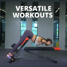 Load image into Gallery viewer, Finer Form UPGRADED Multi-Functional Bench for Full All-in-One Body Workout – Hyper Back Extension, Roman Chair, Adjustable Ab Sit up Bench, Decline Bench, Flat Bench
