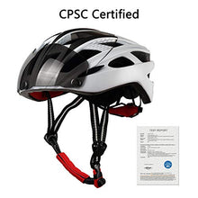 Load image into Gallery viewer, Basecamp Bike Helmet, Bicycle Helmet CPSC Certified Cycling/Climbing Helmet BC-069 with Detachable Magnetic Goggles Visor&amp;LED Back Light&amp;Portable Backpack Adjustable for Men/Women Mountain
