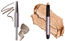 Load image into Gallery viewer, Julep Brow 101 Waterproof Dual-Ended Eyebrow Pencil and Tinted Brow Gel with Thickening Silk Fibers, Taupe &amp; Julep Eyeshadow 101 Crème to Powder Waterproof Eyeshadow Stick, Champagne Shimmer
