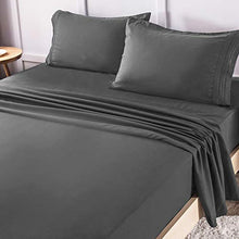 Load image into Gallery viewer, LIANLAM Queen Bed Sheets Set - Super Soft Brushed Microfiber 1800 Thread Count - Breathable Luxury Egyptian Sheets 16-Inch Deep Pocket - Wrinkle and Hypoallergenic-4 Piece(Queen, Dark Grey)
