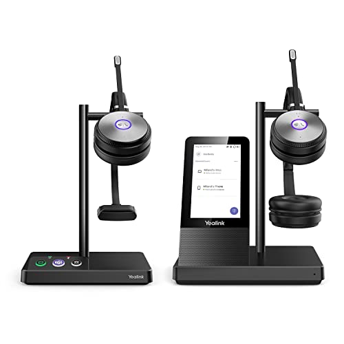 Yealink WH62 Wireless Headset with Microphone & Yealink WH66 Wireless Headset Bluetooth with Microphone DECT Headset for Computer Laptop PC Headset for Office VoIP Phone IP Teams Certified Workstation