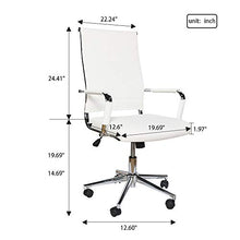Load image into Gallery viewer, Okeysen Office Desk Chair, Ergonomic High Back Ribbed, Height Adjustable Tilt, Upgraded Seat with Arm PU Wrap, Swivel Executive Conference Task Rolling Chair. (White)

