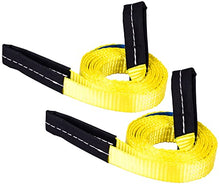 Load image into Gallery viewer, 2 Pack Lifting Slings Straps 8 Foot by 1 inch 1333 lbs Capacity Heavy Duty Lifting Stitching Web Flat Eye to Eye Loop Ends for Rock Tree Saver Lifting Furniture Appliances Machine
