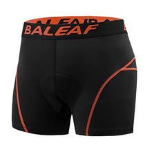 Load image into Gallery viewer, BALEAF Men's Bike Cycling Underwear Shorts 3D Padded Bicycle MTB Liner Shorts (Orange, L)
