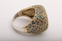 Load image into Gallery viewer, Stunning Turkish Handmade Jewelry Round Cut Sapphire Emerald Turquoise Pink Ruby Amethyst Black Onyx Topaz Zircon 925 Sterling Silver Ring Size ALL
