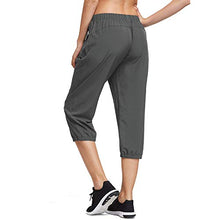 Load image into Gallery viewer, BALEAF Women Lightweight Capri Jogger Hiking Shorts Running Capri Pants Woven Quick Dry Pockets Grey Medium
