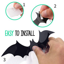 Load image into Gallery viewer, Halloween Party Indoor Outdoor Decor Supplies, 56 PCS Reusable PVC 3D Decorative Scary Bats Wall Sticker Comes with Double Sided Foam Tape
