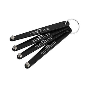 ANEX Ultra Low Profile Offset Allen Wrench Set 4 Piece, 90 Degree Straight Slim Plate For Tight Area, Made in Japan, Black